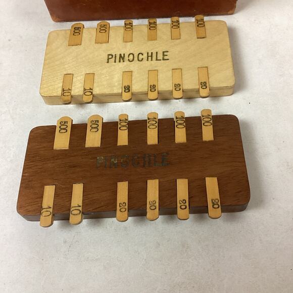 Vintage Wooden Pinochle Game In Case - No instructions Or Box - Austria - Picture 2 of 5